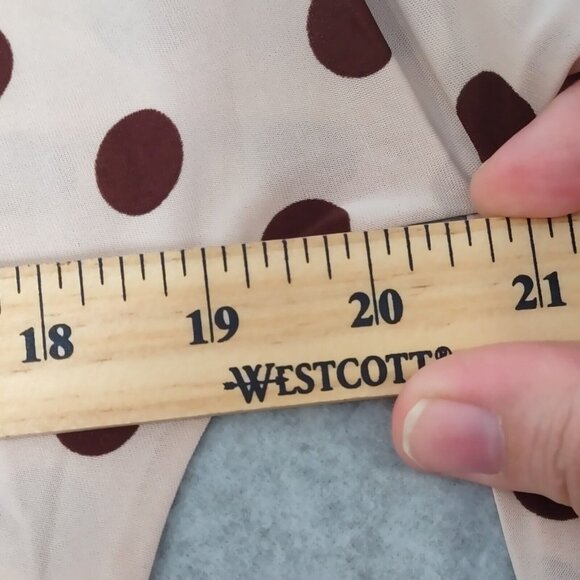 Isabella Rodriguez L Draped Front Polka Dot Classic Top Blouse 3/4 Sleeve Pink - Picture 6 of 10